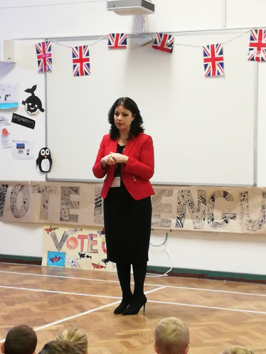 Heidi Allen MP Addresses Pupil's at Icknield Primary during Parliament Week